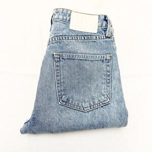 GRLFND The Karolina High Rise Straight Crop Light Wash Denim Larchmont Size 25
